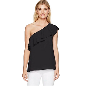 FRENCH CONNECTION One Shoulder Ruffle sleeve top